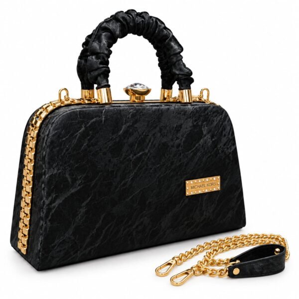 Hand bag with stone frame